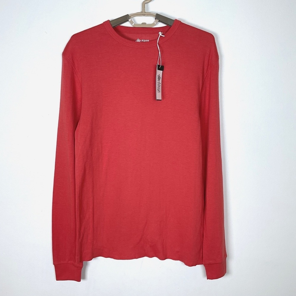 Alpine Design Mens Mad‎ Peak LS Duofold Crew Antique Rosewood Shirt Small